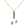 Providence 3 Alexandrite pendant and stud earrings set with petite baguette stones set in 14k yellow gold - front view