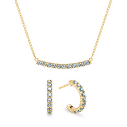 Rosecliff Alexandrite Necklace and Earrings Set in 14k Gold (June)