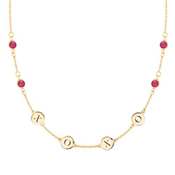 XOXO Ruby Necklace in 14k Gold
