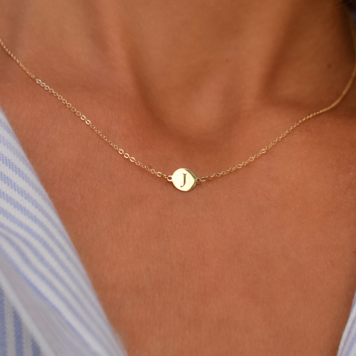 14k Gold Plated Small Polished Initial 