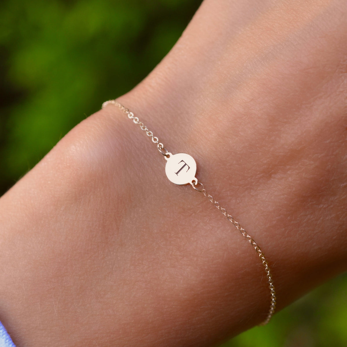 Letter T Bracelet in 14k Gold - Main Image