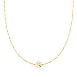Letter B Necklace in 14k Gold