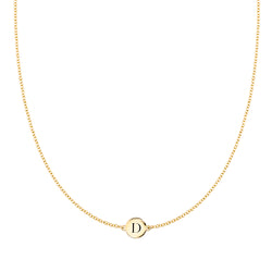 Letter D Necklace in 14k Gold