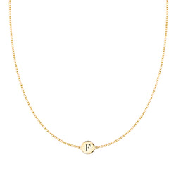 Letter F Necklace in 14k Gold