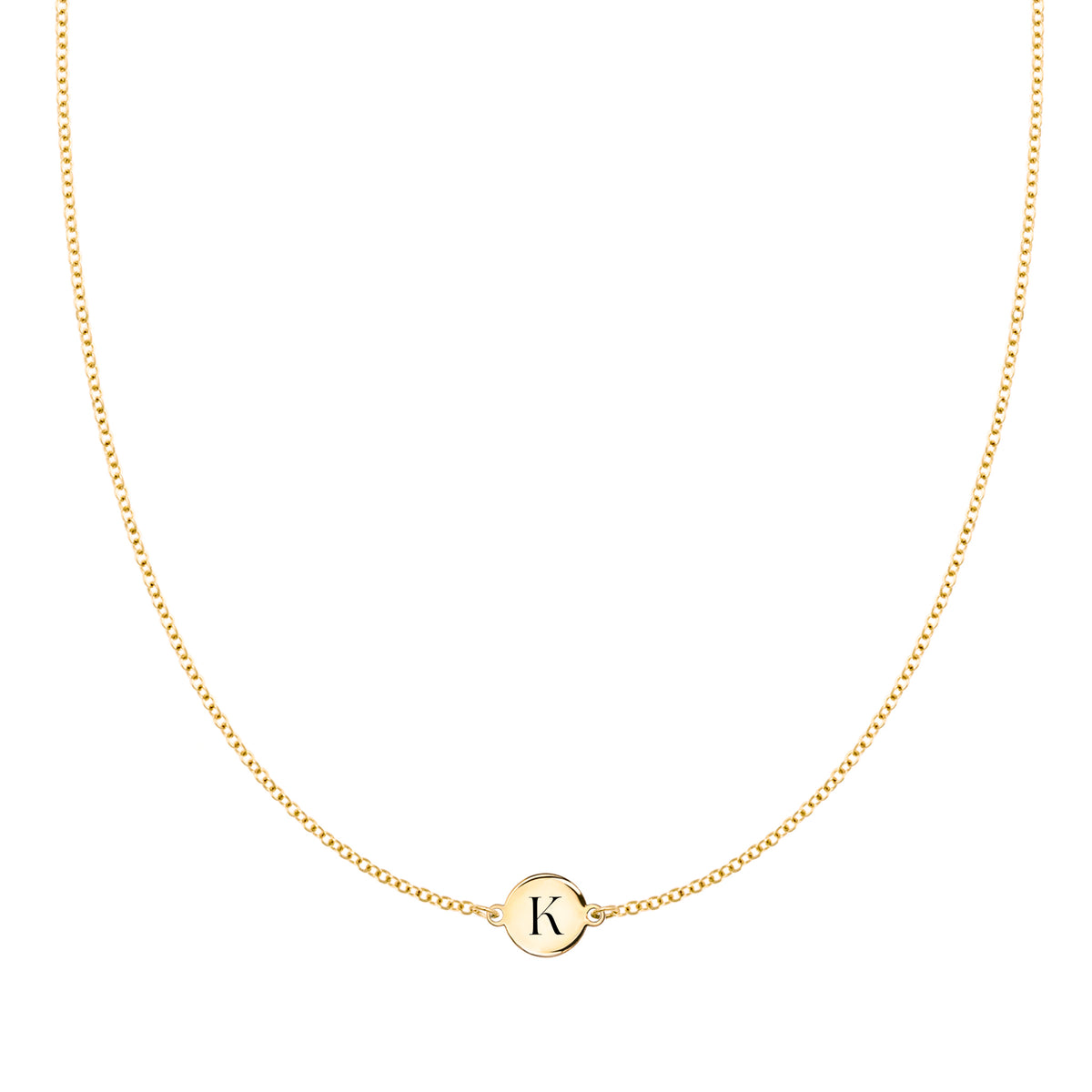 Initial Necklace Pearl Charm Letter K Diamond Pendant Yellow Gold