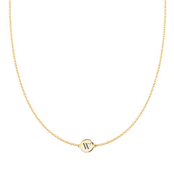 Letter W Necklace in 14k Gold