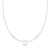 Small Peace Sign & 2 Birthstone Necklace in 14k Gold