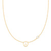 Personalized Peace Sign & 1 Birthstone Necklace in 14k Gold