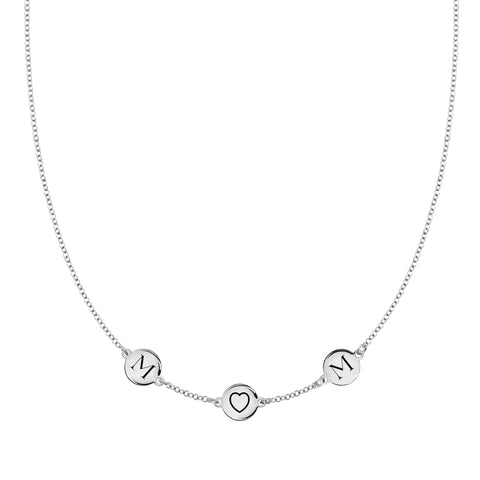 MOM Heart Necklace in 14k Gold - White Gold