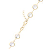 14k yellow gold 1.17 mm cable chain with a lobster claw clasp and 6 mm briolette cut bezel set gemstones