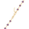 14k yellow gold 1.17 mm cable chain with a lobster claw clasp and 4 mm briolette cut bezel set amethysts