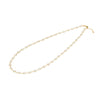 Newport necklace featuring forty-two 4 mm briolette cut white topaz bezel set in 14k yellow gold