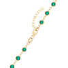 14k yellow gold 1.17 mm cable chain with a lobster claw clasp and 4 mm briolette cut bezel set emeralds