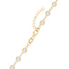 14k yellow gold 1.17 mm cable chain with a lobster claw clasp and 4 mm briolette cut bezel set moonstones