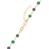 14k yellow gold 1.17 mm cable chain with a lobster claw clasp and alternating 4 mm sapphires and emeralds
