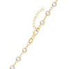 14k yellow gold 1.17 mm cable chain with a lobster claw clasp and 4 mm briolette cut bezel set white topaz