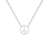 Adelaide Mini necklace featuring one 1/2” cutout Peace Sign in 14k white gold