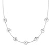 14k White Gold cable chain Necklace featuring seven 1/4” flat engraved letter discs, spelling GRANDMA