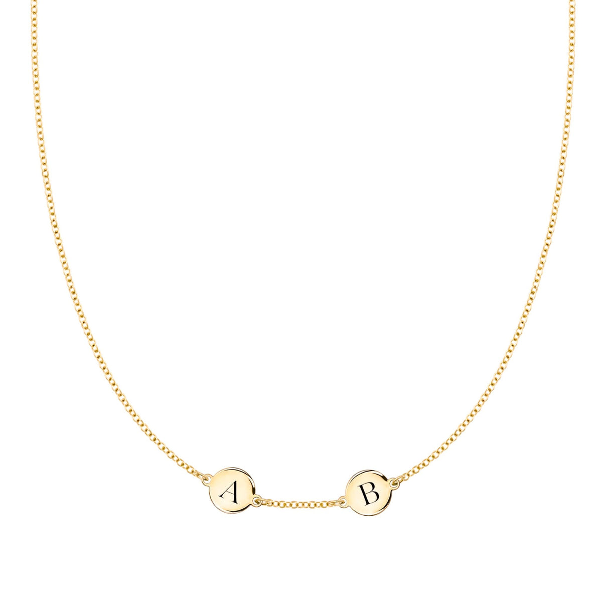 Letter Necklace in 14k Gold (Single Spacing)