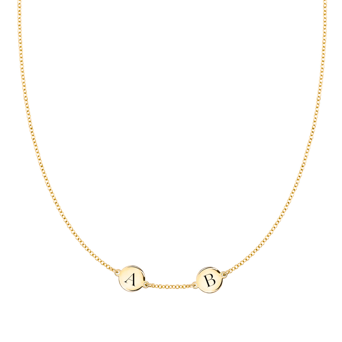 Double Disc Initial Necklace – Anna Lou of London