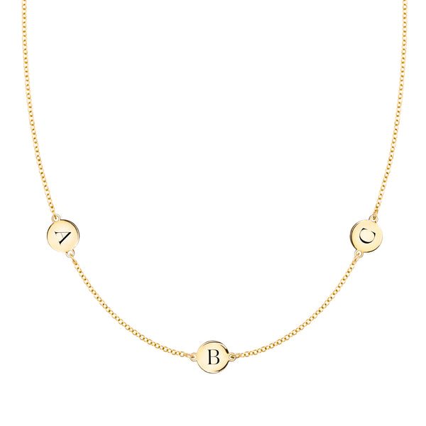 Three Letter Diamond Monogram Necklace Yellow Gold – Aristides Fine Jewels
