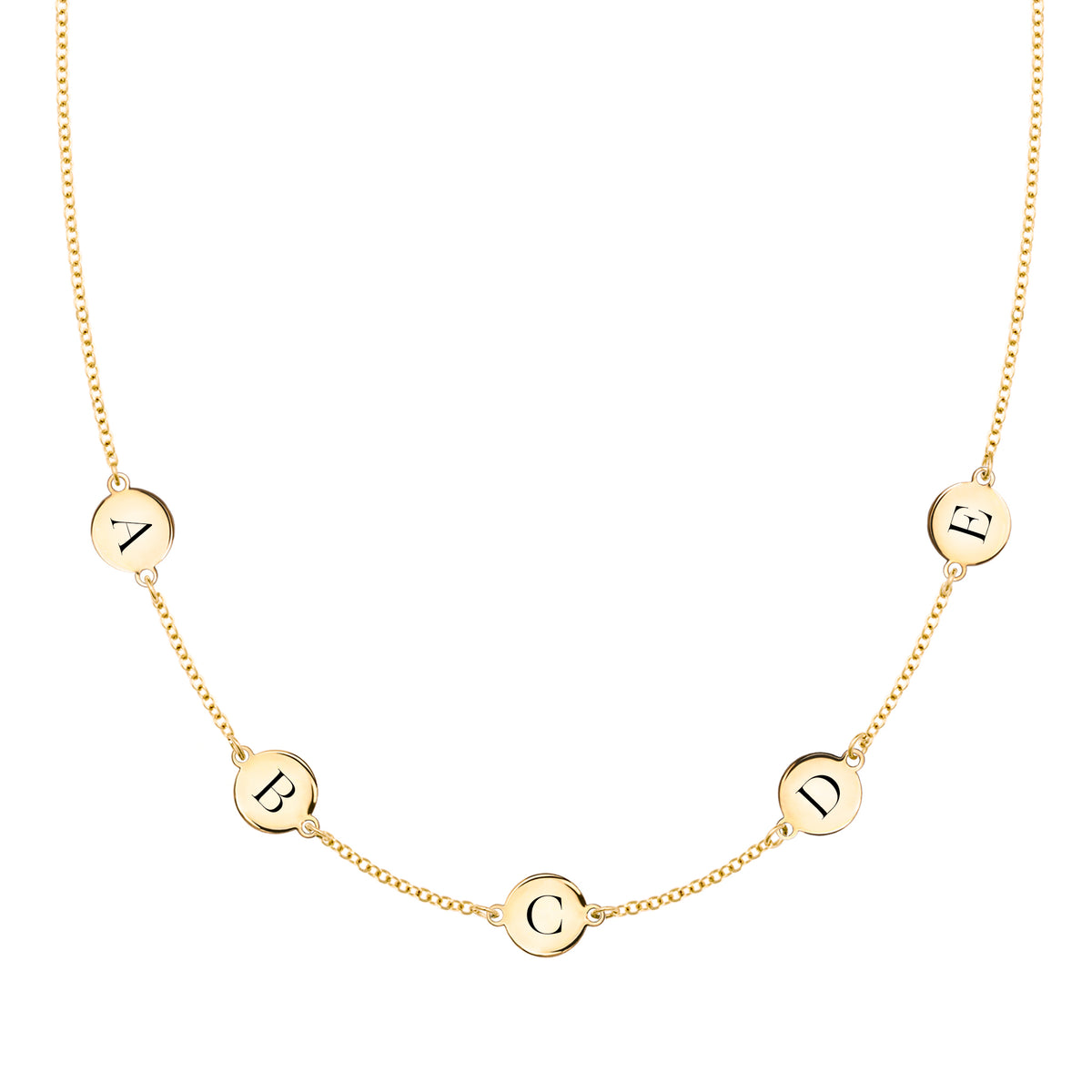 14K Gold Mini Spaced Initial Necklace 16 / 10 [+$600]
