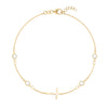 14k yellow gold Classic cable chain bracelet featuring four birthstones and a 1/2