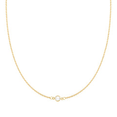 Petite 1 Birthstone Necklace in 14k Gold