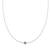 The Vault: Petite 1 Amethyst Necklace, Size Large White Gold