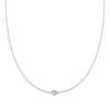 Classic 1 Aquamarine Necklace in 14k Gold (March)