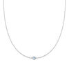 The Vault: Petite 1 Aquamarine Necklace, Size X-Large White Gold