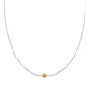 The Vault: Petite 1 Citrine Necklace, White Gold Size Small