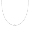 The Vault: Petite 1 Moonstone Necklace, Size X-Small White Gold