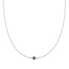 The Vault: Petite 1 Sapphire Necklace, Size Small White Gold