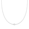 The Vault: Petite 1 White Topaz Necklace, Size Small White Gold