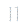 A pair of Newport earrings each featuring five 4 mm briolette cut aquamarines bezel set in 14k white gold