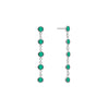 A pair of Newport earrings each featuring five 4 mm briolette cut emeralds bezel set in 14k white gold