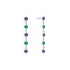 Pair of Terra Newport earrings each featuring 5 alternating 4 mm sapphires and emeralds set in 14k white gold