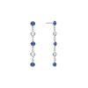 Pair of Wisdom Newport earrings each featuring 5 alternating 4 mm sapphires and moonstones set in 14k white gold