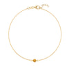 Classic cable chain bracelet featuring one 4 mm briolette cut citrine bezel set in 14k yellow gold - front view