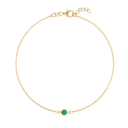 Classic 1 Emerald Bracelet in 14k Gold (May)