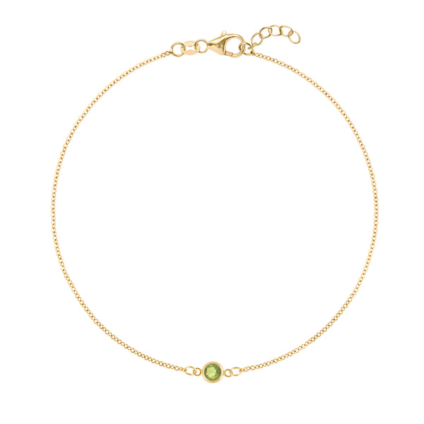 Birthstone Peridot Gemstone Bracelet 14k Yellow Gold Jewelry Gift For  Christmas | eBay