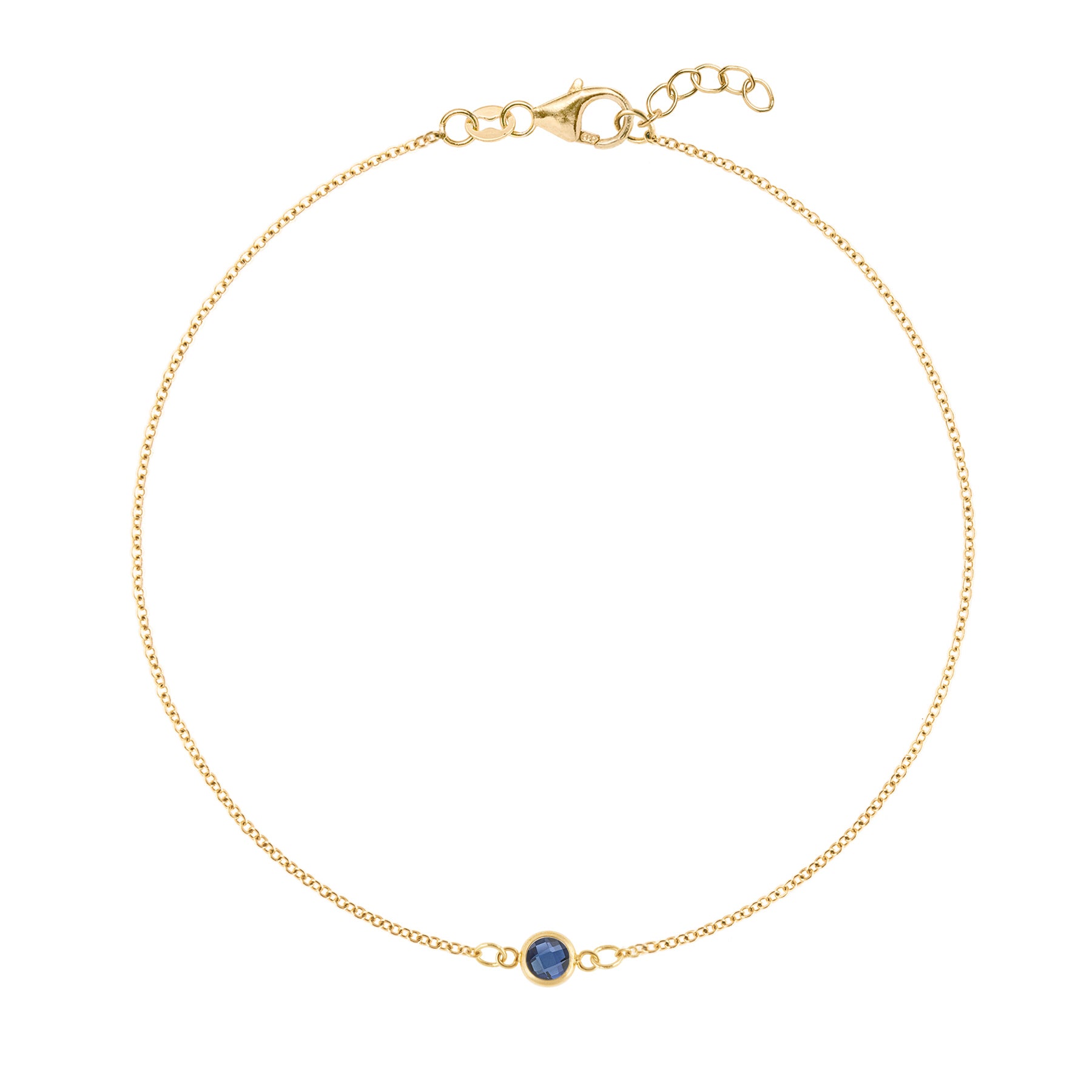 Classic 1 Sapphire Bracelet in 14k Gold (September)