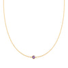 Classic 1 Amethyst Necklace in 14k Gold (February)