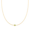 Classic 1 Peridot Necklace in 14k Gold (August)