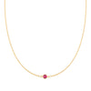 Classic 1 Ruby Necklace in 14k Gold (July)