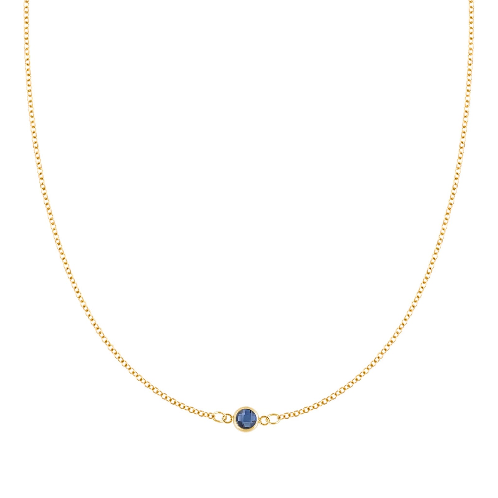 The Vault: Petite 1 Sapphire Necklace, Size X-Small White Gold