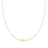 Classic 1 White Topaz Necklace in 14k Gold (April)