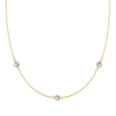 Bayberry 3 Aquamarine Necklace in 14k Gold (March)