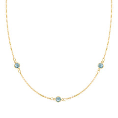 Bayberry 3 Nantucket Blue Topaz Necklace in 14k Gold (December)